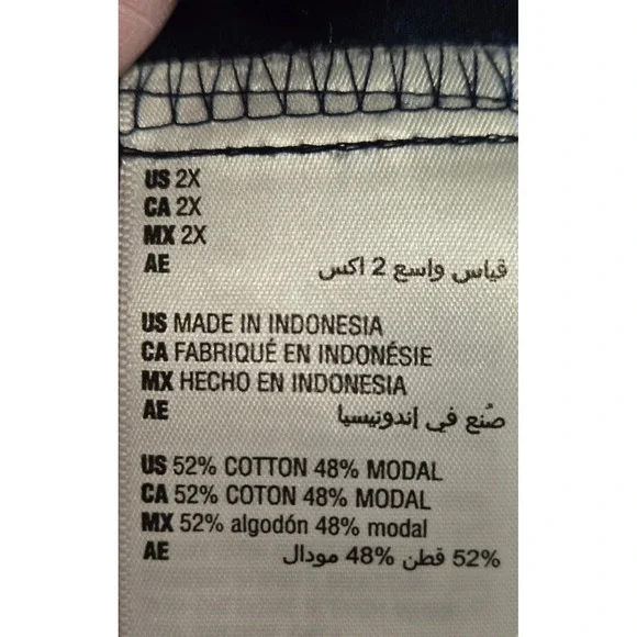 On-34th Womens Navy Blue Ruffle Flutter Sleeve Blouse Top 2X Cotton Modal Blend - Picture 6 of 9